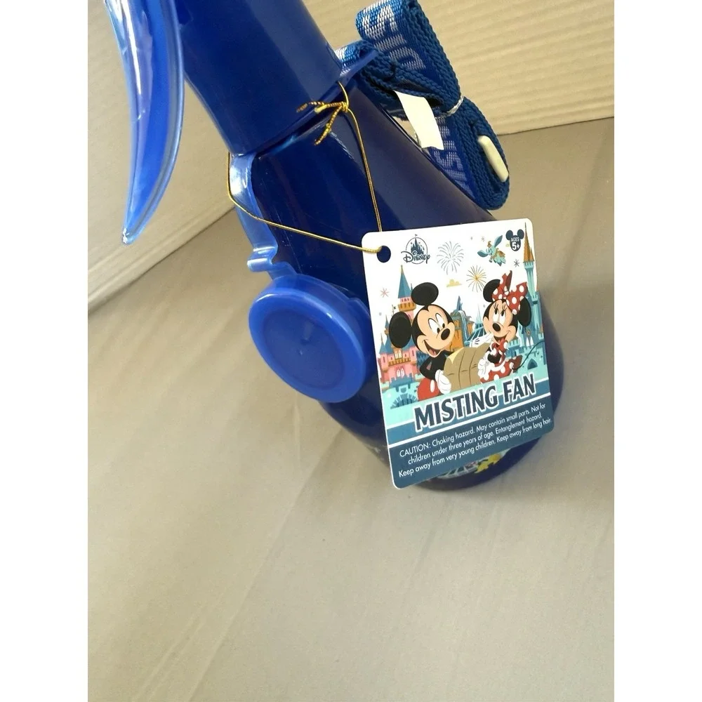 Disney Parks Mickey &Friends Misting Water Spray Bottle Fan w/Blue Lanyard Works